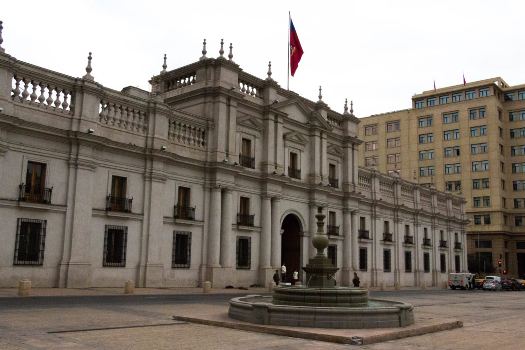 Palais de la Moneda à Santiago, résidence du président de la République, lieu des événements tragiques du 11 septembre 1973 (coup d'état de Pinochet)