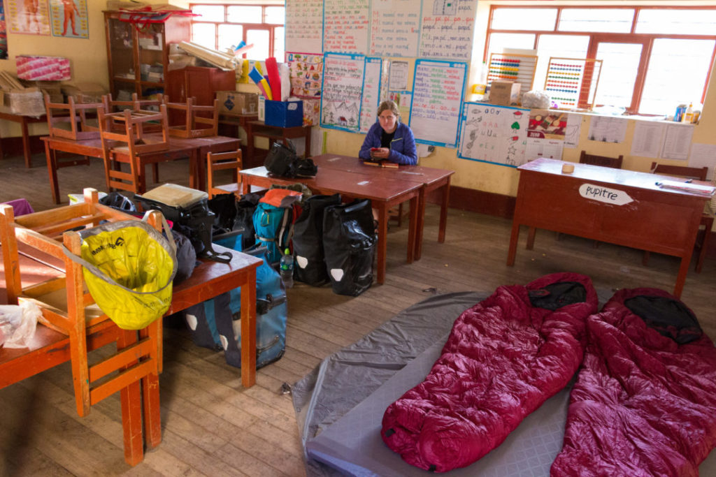 Kishuara - Campement dans la salle de classe