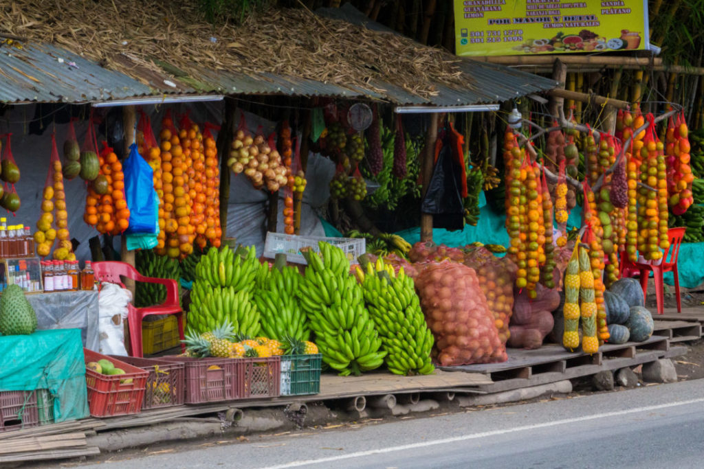 Entre Cali et Salento - Marchands de fruits sur le bord de la route